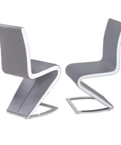 Aldridge Dining Chair Grey with White PU Sides s x jpg