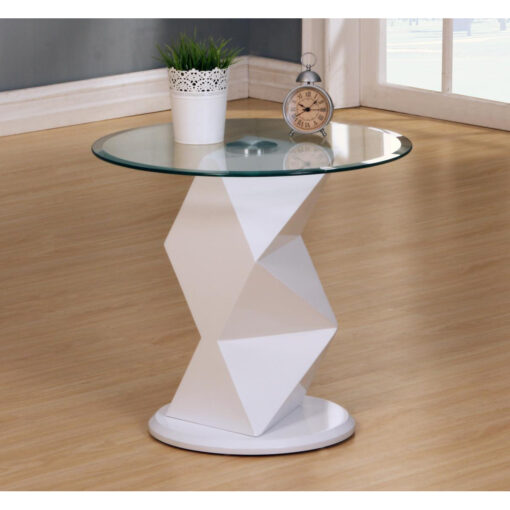Rowley White High Gloss Lamp Table tlszn