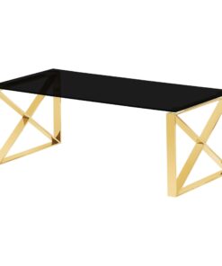 ningbo gold coffee table black glass