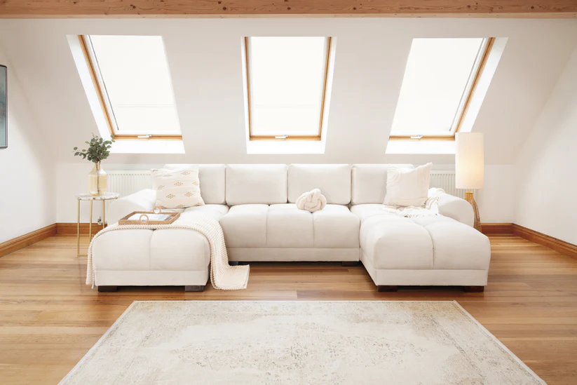 Azzuro Sofa Cream U Shape Corner Hero Slider High Res