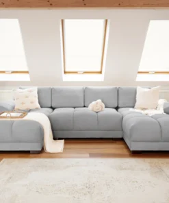 Azzuro Sofa Grey U Shape Corner Hero High Res