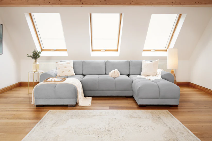 Azzuro Sofa Grey U Shape Corner Hero High Res