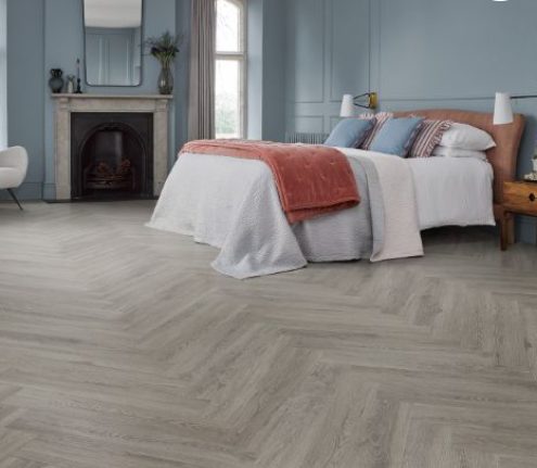 Victoria Flint grey herringbone