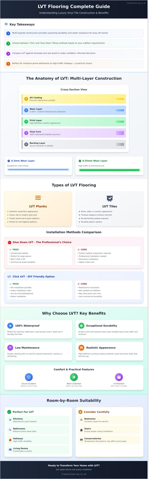 What Is LVT Flooring? A Frank Guide for UK Homes - Infographic