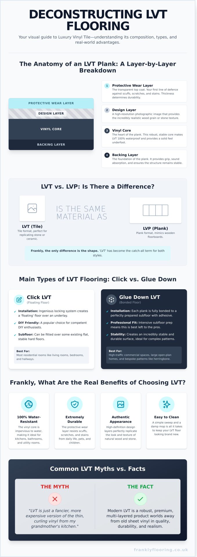 What Is LVT Flooring? A Frank Guide to Luxury Vinyl Tile - Infographic