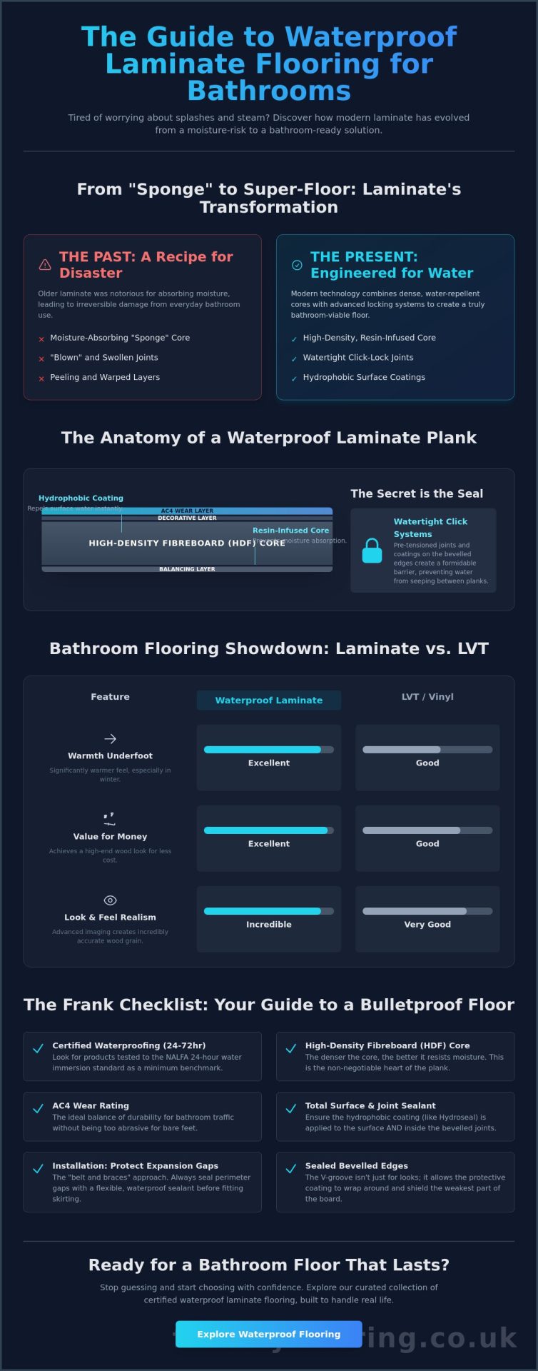 Waterproof Laminate Flooring for Bathrooms: The Frank 2026 Guide