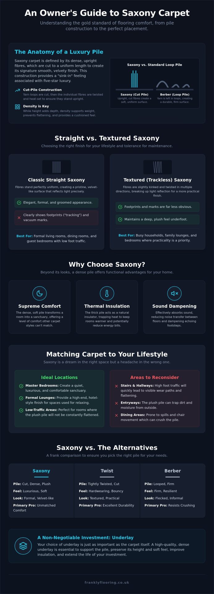 What Is Saxony Carpet? The Frank Guide to Luxury, Pile, and Practicality